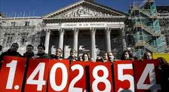 La vivienda es un derecho. Protesta de solidaridad con los y las desahuciadas españolas