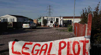 UK, Travellers celebrate the first approved planning for a traveller site by Basildon Council
