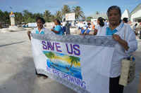 Para defender los desplazados por cambio climatico y salvar la población de Kiribati!